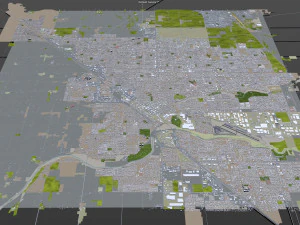 aurora modesto city california usa 20km 3D Model