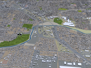 aurora modesto city california usa 20km 3D Model