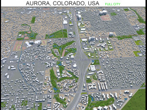 aurora city colorado usa 60km 3D मॉडल
