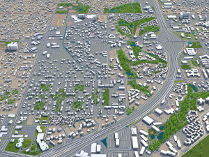 aurora city colorado usa 60km 3D 模型