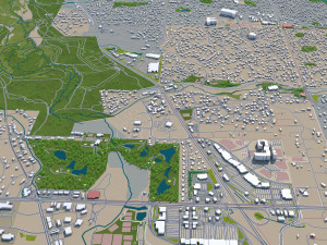 aurora city colorado usa 60km 3D 模型