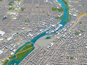aurora city illinois usa 40km 3D Model