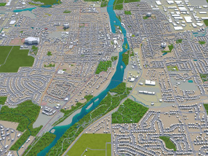 aurora city illinois usa 40km 3D Model