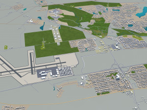 aurora city illinois usa 40km 3D Model