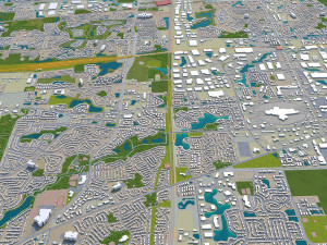 aurora city illinois usa 40km 3D Model