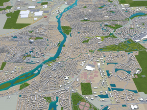 aurora city illinois usa 40km 3D Model