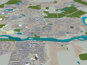 aurora city illinois usa 40km 3D Model