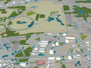 aurora city illinois usa 40km 3D Model