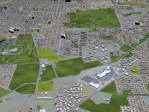 aurora city illinois usa 40km 3D Model