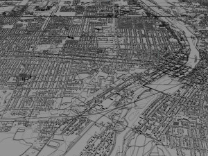 aurora city illinois usa 40km 3D Model