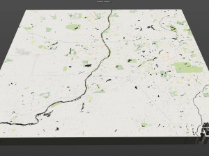 aurora city illinois usa 40km 3D Model