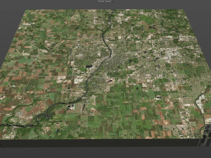 aurora city illinois usa 40km 3D Model