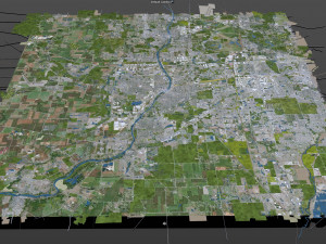 aurora city illinois usa 40km 3D Model