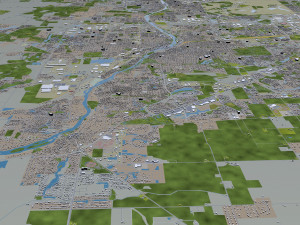 aurora city illinois usa 40km 3D Model