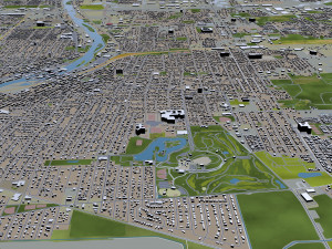aurora city illinois usa 40km 3D Model