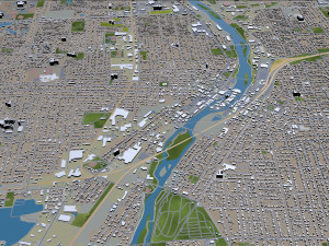aurora city illinois usa 40km 3D Model