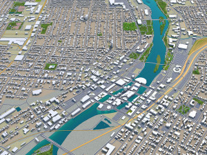 aurora city illinois usa 40km 3D Model