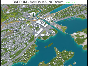 baerum sandvika city norway 10km 3D Model