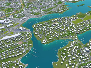 baerum sandvika city norway 10km 3D Model