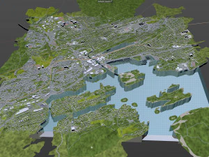 baerum sandvika city norway 10km 3D Model
