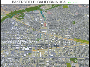 bakersfield city california usa 40km 3D Model