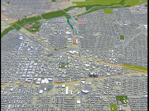 bakersfield city california usa 40km 3D Model