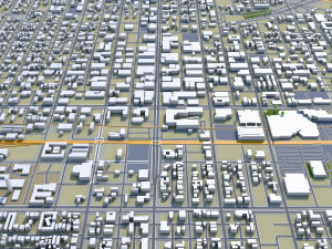 bakersfield city california usa 40km 3D 모델