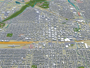 bakersfield city california usa 40km 3D 모델