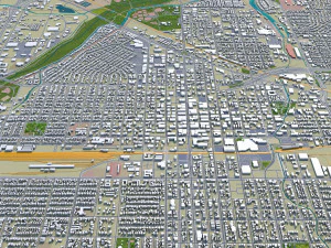 bakersfield city california usa 40km 3D Model