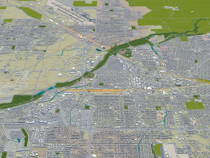 bakersfield city california usa 40km 3D 모델