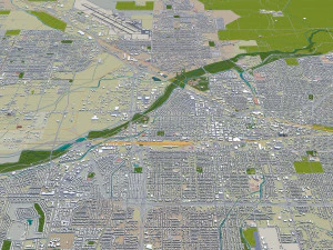 bakersfield city california usa 40km 3D Model