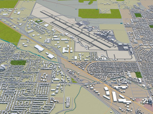 bakersfield city california usa 40km 3D 모델