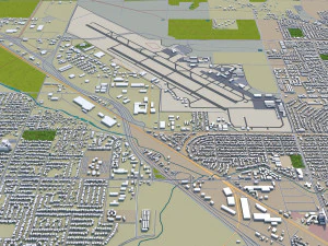 bakersfield city california usa 40km 3D Model