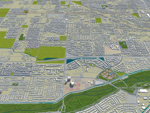bakersfield city california usa 40km 3D 모델