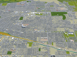 bakersfield city california usa 40km 3D 모델
