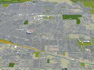 bakersfield city california usa 40km 3D Model