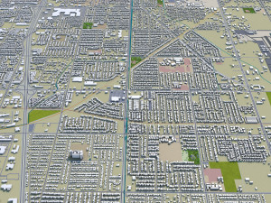 bakersfield city california usa 40km 3D 모델