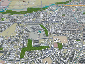 bakersfield city california usa 40km 3D 모델