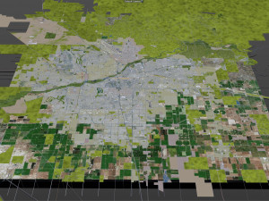bakersfield city california usa 40km 3D 모델
