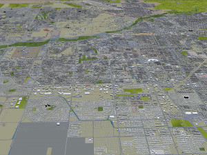 bakersfield city california usa 40km 3D 모델
