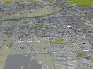 bakersfield city california usa 40km 3D Model