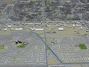 bakersfield city california usa 40km 3D Model