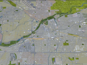 bakersfield city california usa 40km 3D 모델