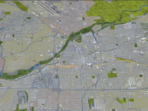 bakersfield city california usa 40km 3D Model