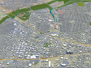 bakersfield city california usa 40km 3D 모델