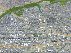 bakersfield city california usa 40km 3D Model