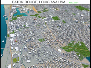 Baton Rouge City Louisiana Stati Uniti 40 km Modello 3D