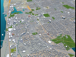 baton rouge city louisiana usa 40km 3D मॉडल