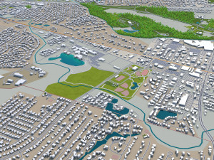 baton rouge city louisiana usa 40km 3D मॉडल