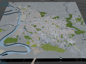 baton rouge city louisiana usa 40km 3D मॉडल